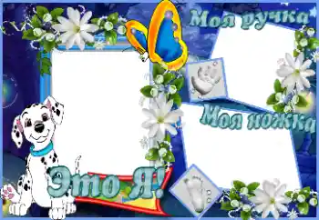 Effett tar-ritratti mill-kategorija L-ewwel sena № 41564. Kitba fuq il-qafas: Это я. Моя ручка. Моя ножка.