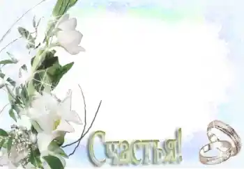 Effett tar-ritratti mill-kategorija Gwarnituri tat-tieġ № 3558. Kitba fuq il-qafas: Счастья!